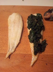 put spinach on one side