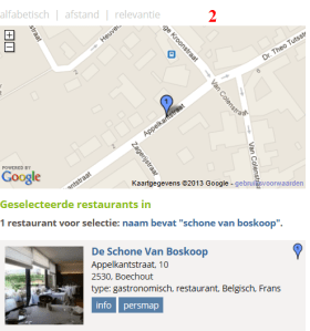 List of search results