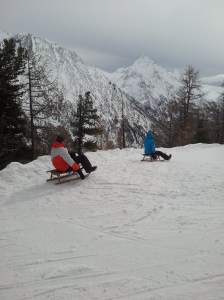 Saas fee sledging