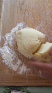 Cut a piece of the firm ball