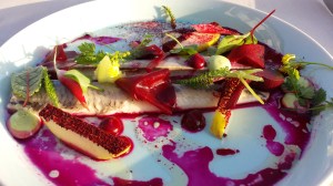 pickled herring with beetroot