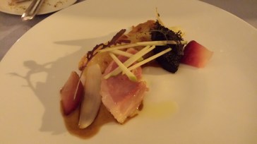 homemade ham with boudin basque way and green apples