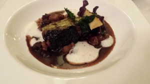 Beef cheeks cooked in a red wine sauce during 7 hours