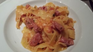 Papardell di Grano Duro with fresh truffle sausage from Panzano Papardell di Grano Duro with fresh truffle sausage from Panzano