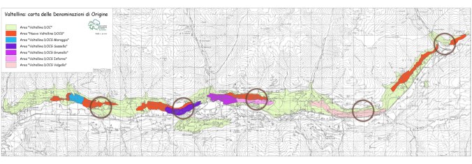 Valtellina - cartina denominazioni d'origine